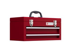 4255633578549 - Werkzeugkiste mit 2 Schubladen schwarz rot 46L x 24B x 22H cm