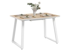 4255633578884 - Homcom - Esstisch Ausziehbar Küchentisch für 4-6 Personen Rechteckiger Esszimmertisch für Küche Esszimmer Stahl 120 160 x 80 x 76 cm Eiche