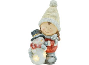 4255633582812 - Homcom - Weihnachtsdeko Figur Weihnachtswichtel mit Schneemann 455 cm Weihnachtsfigur mit LED-Licht Dekofigur zu Weihnachten für In- und Outdoor