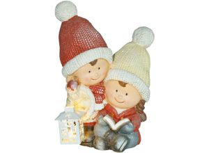 4255633583048 - Weihnachtsdeko Figur Weihnachtswichtel mit Buch und Laterne 45 cm Weihnachtsfigur mit LED-Licht Dekofigur zu Weihnachten für In- und