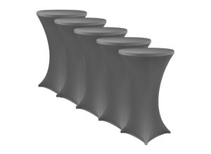4255636627442 - NYVI Stehtischhusse NYVIGala - Elastische Stretchhusse für Stehtische & Bistrotische FarbeAnthrazit GrößeØ 70-75 cm - 5er Set