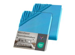 4255636637274 - NYVI Spannbettlaken DreamScience Mikrofaser - Weich & Anschmiegsam Rundumgummizug Bügelfrei Farbetürkis Größe180 - 200x220 + 40 cm Boxspringbett (2er Pack) 4255636637274 - NYVI Spannbettlaken DreamScience Mikrofaser - Weich & Anschmiegsam Rundumgummizug Bügelfrei Farbetürkis Größe180 - 200x220 + 40 cm Boxspringbett (2er Pack)