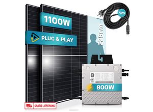 4255656223471 - SUNNIVA® Balkonkraftwerk 1100 800W Solaranlage mit 800W Beny Micro Wechselrichter upgradebar drosselbar 2 x 550W Solarmodule 5m Anschlusskabel Solarkabel Photovoltaikanlage PV genehmigungsfrei 4255656223471 - SUNNIVA® Balkonkraftwerk 1100 800W Solaranlage mit 800W Beny Micro Wechselrichter upgradebar drosselbar 2 x 550W Solarmodule 5m Anschlusskabel Solarkabel Photovoltaikanlage PV genehmigungsfrei