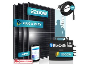 4255656229220 - SUNNIVA® Balkonkraftwerk 2200 2000W Solaranlage mit 2000W Astro-Energy Micro Wechselrichter WIFI & Bluetooth upgradebar drosselbar 4x 550W Solarmodule 5m Anschlusskabel Photovoltaikanlage PV 4255656229220 - SUNNIVA® Balkonkraftwerk 2200 2000W Solaranlage mit 2000W Astro-Energy Micro Wechselrichter WIFI & Bluetooth upgradebar drosselbar 4x 550W Solarmodule 5m Anschlusskabel Photovoltaikanlage PV