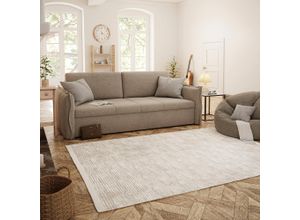 4255663105937 - Wollteppich HOME AFFAIRE Wolltraum Passion Teppiche Gr B L 240 cm x 290 cm 10 mm 1 St beige (natur grau) Baumwollteppiche handgewebter Wendeteppich melierte Optik reine Wolle Wohnzimmer