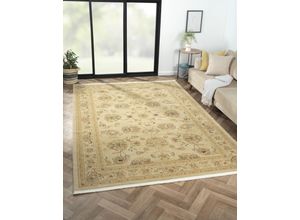 4255663123351 - Teppich MYFLAIR MÖBEL & ACCESSOIRES Maryam 4 Teppiche Gr B L 200 cm x 290 cm 75 mm 1 St beige (creme creme) Fransenteppich Orientalische Muster Kurzflor Orient Optik edler Glanz mit Fransen besonders weich