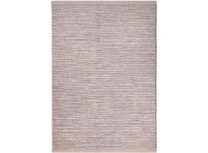 4255663125393 - Wollteppich MYFLAIR MÖBEL & ACCESSOIRES Anisa Teppiche Gr B L 140 cm x 200 cm 10 mm 1 St beige (creme grau) Schurwollteppiche Uni Farben meliert reine Wolle handgeknüpft Wohnzimmer