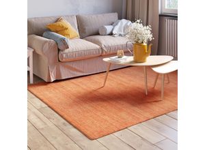 4255663125485 - Wollteppich MYFLAIR MÖBEL & ACCESSOIRES Isra Teppiche Gr B L 230 cm x 160 cm 15 mm 1 St rot (rostrot) Esszimmerteppiche Kurzflor Handweb Teppich meliert reine Wolle handgewebt