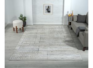 4255663125935 - Teppich MYFLAIR MÖBEL & ACCESSOIRES My Love Teppiche Gr B L 200 cm x 290 cm 10 mm 1 St beige (creme hellgrau weiß) Fransenteppich Esszimmerteppiche Kurzflor Retro-Style besonders weich durch Microfaser mit Fransen