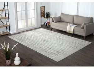 4255663126451 - Teppich MYFLAIR MÖBEL & ACCESSOIRES My Soul Teppiche Gr B L 200 cm x 290 cm 8 mm 1 St beige (creme hellgrau weiß) Esszimmerteppiche Kurzflor Scandi-Design besonders weich durch Microfaser