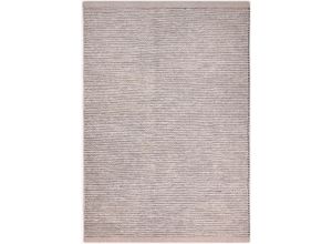 4255663155482 - Wollteppich ANDAS Odenne Teppiche Gr B L 140 cm x 200 cm 10 mm 1 St beige (creme grau) Esszimmerteppiche Uni Farben meliert Wolle handgewebt Wohnzimmer