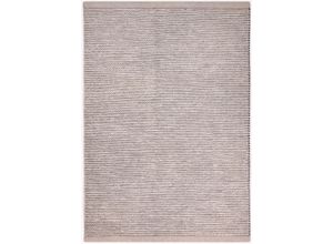 4255663155499 - Wollteppich ANDAS Odenne Teppiche Gr B L 160 cm x 230 cm 10 mm 1 St beige (creme grau) Esszimmerteppiche Uni Farben meliert Wolle handgewebt Wohnzimmer