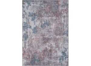 4255663155628 - Teppich HOME AFFAIRE Mülenen Teppiche Gr B L 200 cm x 290 cm 10 mm 1 St blau (grau blau braun) Esszimmerteppiche Kurzflor modernes Design waschbar In- und Outdoor geeignet