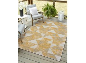 4255663161179 - Teppich MYFLAIR MÖBEL & ACCESSOIRES Hush Teppiche Gr B L 160 cm x 230 cm 6 mm 1 St gelb (gelbbeigecream) Esszimmerteppiche modernes Design Outdoor geeignet Balkon Terrasse