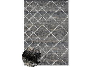 4255663161223 - Teppich MYFLAIR MÖBEL & ACCESSOIRES Arcane Teppiche Gr B L 140 cm x 200 cm 6 mm 1 St schwarz (schwarzcreambraun) Esszimmerteppiche modernes Design Outdoor geeignet Balkon Terrasse