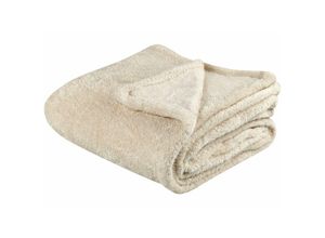 4255664802415 - Beliani - Kuscheldecke Hellbeige Polyester 125 x 150 cm Modern Schlafzimmer Wohnzimmer Accessoire Deko Überwurf Wohndecke - Beige