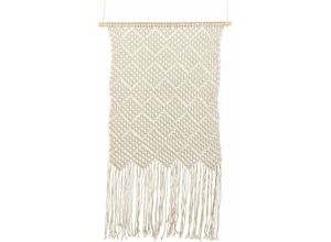 4255664802958 - Beliani - Wanddekoration Beige Baumwolle Makramee Handgemacht Boho Chic Wandbehang Wanddeko Türdeko Fensterdeko für Schlafzimmer Wohnzimmer Flur Diele