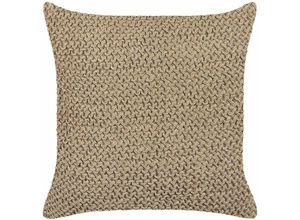 4255664803610 - Beliani - Dekokissen Beige Jute und Baumwolle 45 x 45 cm Bezug mit Füllung Reißverschluss Einfarbig Boho Modern Wohnzimmer Schlafzimmer Deko für Bett