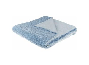 4255664804549 - Kuscheldecke Blau Polyester 200 x 220 cm Modern Skandinavisch Schlafzimmer Wohnzimmer Accessoire Deko Überwurf Wohndecke Sofadecke Tagesdecke - Blau