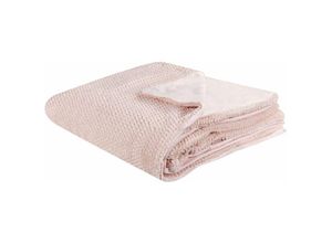 4255664804563 - Kuscheldecke Pastellrosa Polyester 200 x 220 cm Modern Skandinavisch Schlafzimmer Wohnzimmer Accessoire Deko Überwurf Wohndecke Sofadecke - Rosa