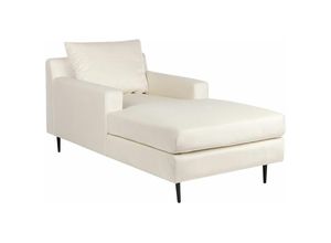 4255664805522 - Chaiselongue beige Samtstoff mit Armlehnen und Kissen Modernes Design Minimalistischer Stil Relaxliege für Wohnzimmer Schlafzimmer - Schwarz