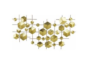 4255664806383 - Beliani - Wanddekoration Gold Eisen Geometrisch Einteilig Handgemacht Modern Wandobjekt Wanddeko für Schlafzimmer Wohnzimmer Flur Küche Esszimmer