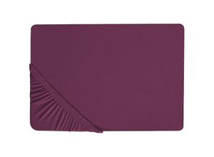 4255664808400 - Spannbettlaken Burgunderrot Baumwolle 90 x 200 cm mit Hohem Steg Gummizug Steghöhe 30 cm Modern für Matratze Schlafzimmer Ausstattung Zubehör - Rot