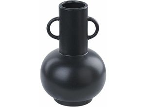 4255664809278 - Beliani - Keramikvase schwarz 26 cm minimalistisches dekoratives Accessoire - Schwarz