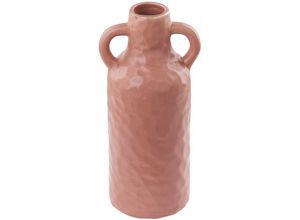 4255664809360 - Beliani - Blumenvase Rosa Keramik 24 cm Dekorative Handgemachte Tischdeko Wohnzubehör Traditionelles Design