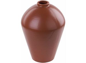 4255664809391 - Beliani - Blumenvase braun Keramik 22 cm Dekorative Handgemachte Tischdeko Wohnzubehör Traditionelles Design - Braun