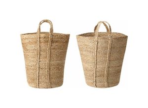 4255664809599 - Beliani - Set aus 2 Aufbewahrungskörben Natur Jute 30 cm Behälter Boho - Natürlich