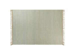 4255664809797 - Beliani - Teppich Grün Jute 160 x 230 cm Rechteckig mit Fransen Natürlich Handgewebt Farbverlauf Boho Fußbodenheizug Geeignet Wohnzimmer Esszimmer