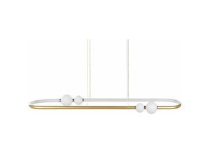 4255664810786 - Beliani - Hängelampe Gold aus Aluminium und Eisen Integrierte LED-Leuchten Ovalform Hängeleuchte Modern glamourös Beleuchtung