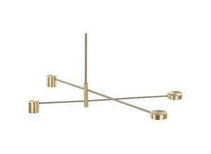 4255664810816 - Beliani - Hängeleuchte mit 4 Lichtern gold Metallrahmen Minimalistisch Modernes Wohnzimmer Schlafzimme - Gold