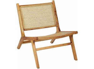 4255664811950 - Beliani - Stuhl helles Holz Mahagoni Rattan natürliches Geflecht Rückenlehne Minimalist Wohnzimmer Esszimmer - Natürlich