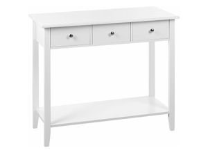 4255664812094 - Beliani - Konsolentisch Weiß mdf Holzbeine 90 x 40 x 75 cm 3 Schubladen Regal Flur Wohnzimmer Möbel Modern Skandinavischer Stil - Weiß 4255664812094 - Beliani - Konsolentisch Weiß mdf Holzbeine 90 x 40 x 75 cm 3 Schubladen Regal Flur Wohnzimmer Möbel Modern Skandinavischer Stil - Weiß