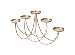 4255664812193 - Beliani - Kerzenständer Gold Eisen 38 cm 5-flammig Modern Glamourös Handgefertigt Tischdeko Deko Haushalt & Wohnen Wohnzimmer Schlafzimmer Hochzeit