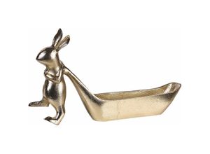 4255664812261 - Beliani - Dekoschale in Gold aus Aluminium Osterhase Hasenform 39 cm Tischdekoration Tischdeko für Esstisch Esszimmer Ostern - Gold