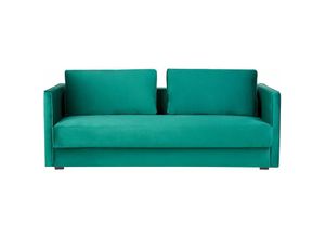 4255664812353 - 3-Sitzer Sofa Smaragdgrün Samtbezug mit Schlaffunktion Bettkasten Flache Armlehnen Geradlinig Lose Rückenkissen Modern Wohnzimmer Ausstattung - Grün