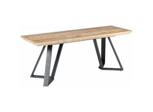 4255664814388 - Beliani - Holzbank helles Holz und schwarze Metallbeine mdf Platte Esszimmer Flur Schlafzimmer Skandinavisch traditioneller Stil - Heller Holzfarbton