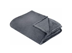 4255664814562 - Kuscheldecke Grau Polyester Stoff 150 x 200 cm Einfarbig Modern Überwurf für Bett Sofa Couch Sessel Erwachsene Kinder Wohnzimmer Schlafzimmer - Grau