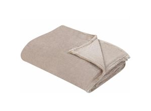 4255664814593 - Kuscheldecke Beige Polyester Stoff 200 x 220 cm Einfarbig Modern Überwurf für Bett Sofa Couch Sessel Erwachsene Kinder Wohnzimmer Schlafzimmer - Beige