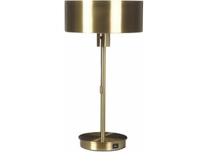 4255664814944 - Tischlampe Gold Eisen Kegelschirm USB-Anschluss mit Zugschalter Büro Arbeitszimmer Funktionell Modern - Gold