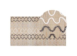 4255664815637 - Beliani - Teppich Jute Beige Geometrisches Muster 80 x 150 cm rustikal Boho