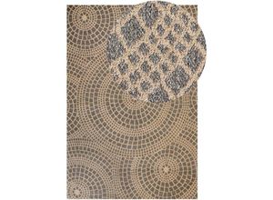 4255664816795 - Beliani - Teppich Beige u Grau aus Jute 200 x 300 cm Rechteckig Geometrisches Muster Kurzflor Modern für Wohnzimmer Schlafzimmer