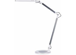 4255664817235 - Led Schreibtischlampe Silber Aluminium 80 cm Hoch Verstellbar Modernes Design Minimalistisch für Büro Home Office Arbeitszimmer Schreibtisch - Silber