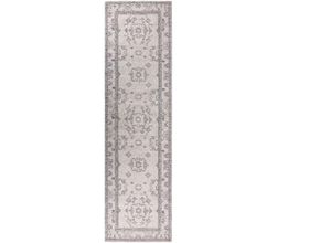 4255664817365 - Flurläufer Beige Baumwolle 80 x 300 cm Flur Küche Läufer Geometrisches Muster langer Teppich