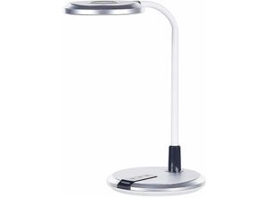 4255664817853 - Beliani - Schreibtischlampe led Silber und Weiß Kunststoff mit Silikonarm Verstellbar Dimmbar Rund Modern Büro Homeoffice Arbeitszimmer Lernbereich