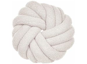 4255664818935 - Beliani - Knotenkissen Weiß Bouclé 31 x 31 cm Plüsch Geflecht Dekorativ Modern