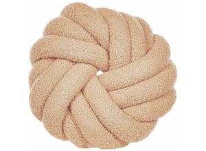 4255664818959 - Beliani - Knotenkissen Beige Bouclé 31 x 31 cm Plüsch Geflecht Dekorativ Modern - Beige 4255664818959 - Beliani - Knotenkissen Beige Bouclé 31 x 31 cm Plüsch Geflecht Dekorativ Modern - Beige